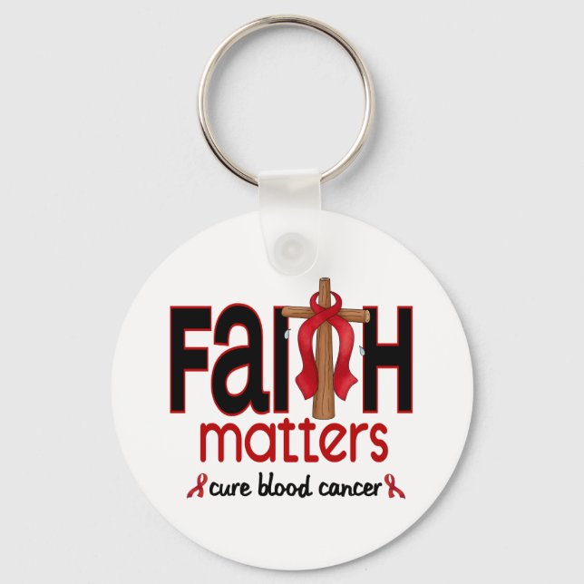 Blood Cancer Faith Matters Cross 1 Keychain (Front)