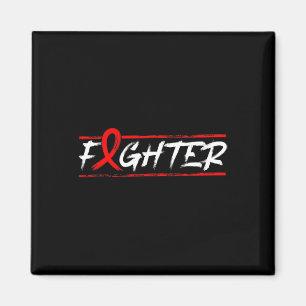Blood Cancer Fighter  - Red Ribbon Awareness  Magnet