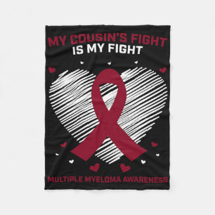 Blood Cancer Gift Burgundy Cousin Multiple Myeloma Fleece Blanket