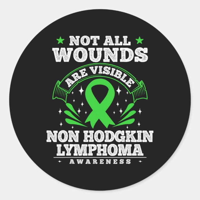 Blood Cancer Gift Non Hodgkin Lymphoma Awareness R Classic Round Sticker (Front)