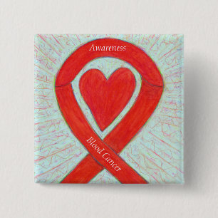 Blood Cancer Heart Awareness Ribbon Custom Pin