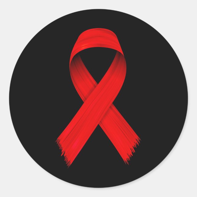 Blood Cancer HIVAIDS Awareness Red Ribbon Week Awa Classic Round Sticker (Front)