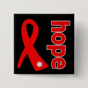 Blood Cancer Hope Ribbon 2 Inch Square Button