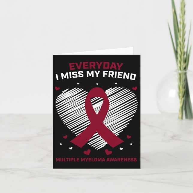 Blood Cancer I Miss My Friend Multiple Myeloma Awa Card (Front)