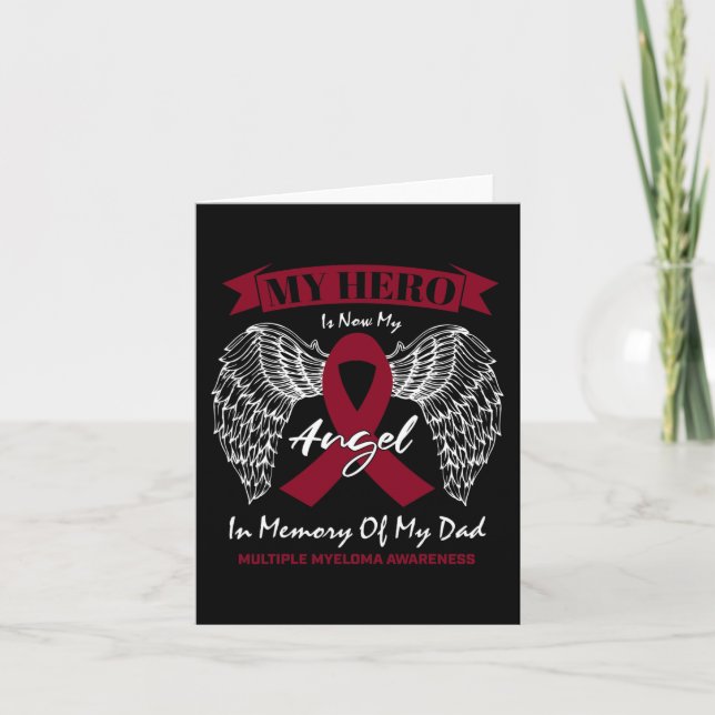 Blood Cancer In Memory Of Dad Multiple Myeloma Awa Card (Front)