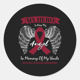 Blood Cancer In Memory Of Uncle Multiple Myeloma A Classic Round Sticker
