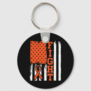 Blood Cancer Leukaemia Fight Flag - Cancer Awarene Keychain