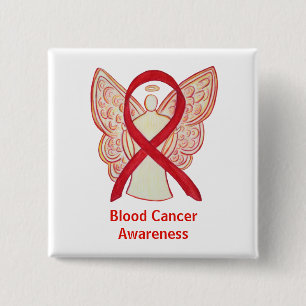 Blood Cancer Red Angel Awareness Ribbon Pins