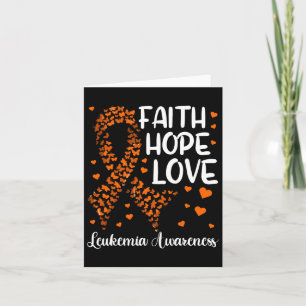 Blood Cancer Ribbon Faith Hope Love Leukaemia Awar Card