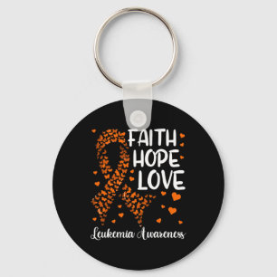 Blood Cancer Ribbon Faith Hope Love Leukaemia Awar Keychain