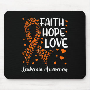 Blood Cancer Ribbon Faith Hope Love Leukaemia Awar Mouse Pad