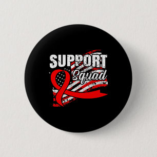 Blood Cancer Support Squad USA Flag Awareness Ribb 2 Inch Round Button