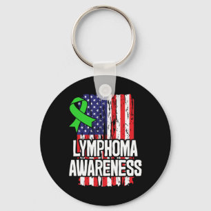 Blood Cancer Survivor Lime Green Awareness Ribbon  Keychain