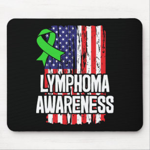 Blood Cancer Survivor Lime Green Awareness Ribbon Mouse Pad