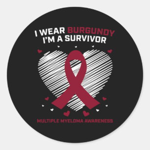 Blood Cancer Survivor Multiple Myeloma Awareness P Classic Round Sticker