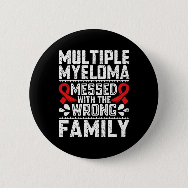 Blood Cancer Survivor Plasma Cell Myeloma Awarenes 2 Inch Round Button (Front)