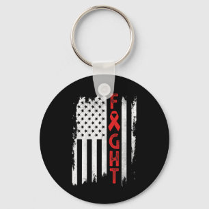 Blood Cancer Warrior Blood Cancer Awareness Red Ri Keychain