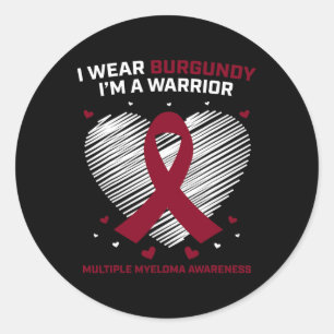 Blood Cancer Warrior Multiple Myeloma Awareness Pr Classic Round Sticker