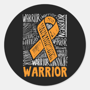 Blood Cancer Warrior Orange Ribbon Awareness Gift Classic Round Sticker