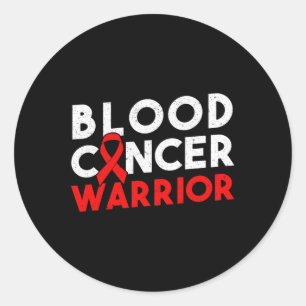 Blood Cancer Warrior Ribbon 2 Classic Round Sticker