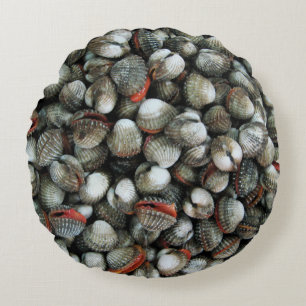 Blood Cockle Shells Round Pillow