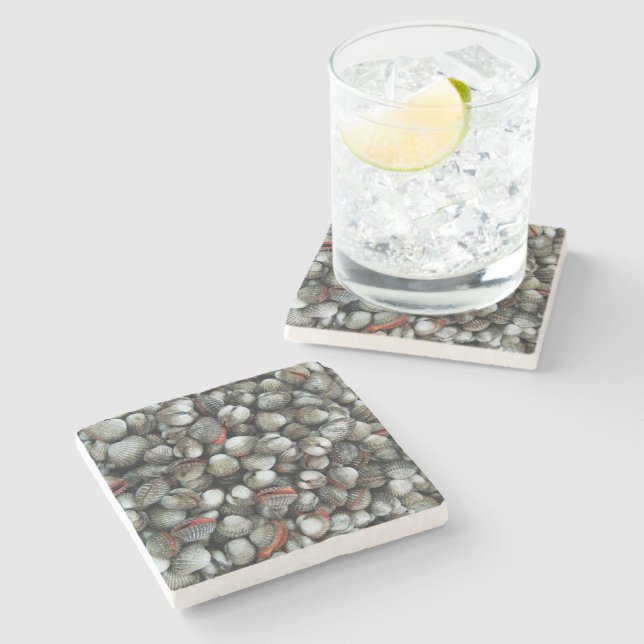 Blood Cockle Shells Stone Coaster (Side)