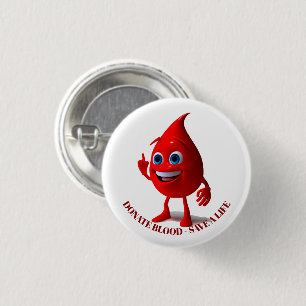 Blood donation, Blood type  1 Inch Round Button