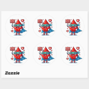 Blood donation classic round sticker