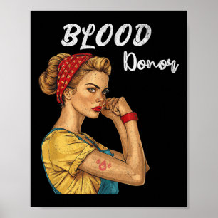 Blood Donor Women Bandana Lives Blood Donation Awa Poster
