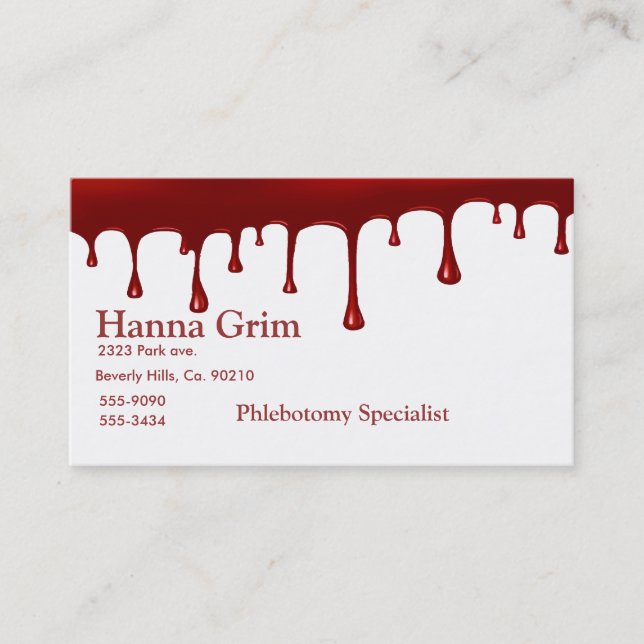 Blood Drip Set Business Card (Front)