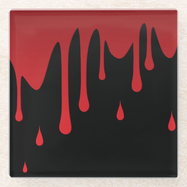 Blood dripping glass coaster (Front)