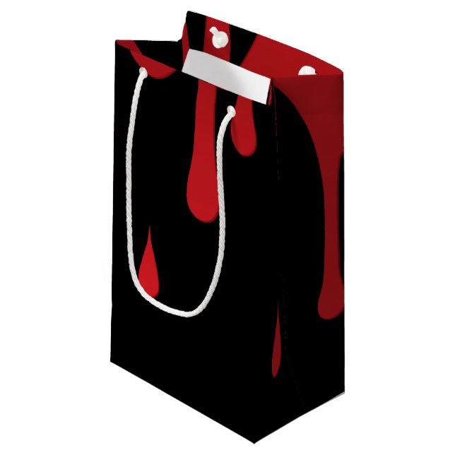 Blood dripping small gift bag (Front Angled)