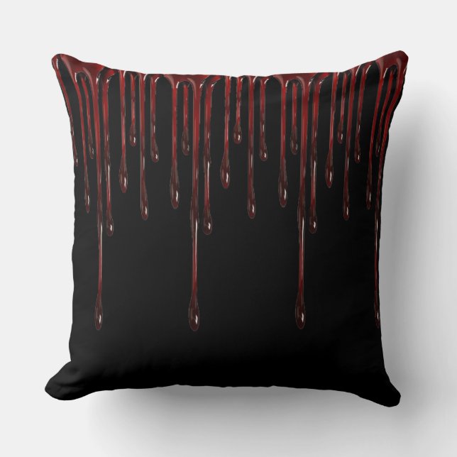 Blood Drips Throw Pillow (Front)