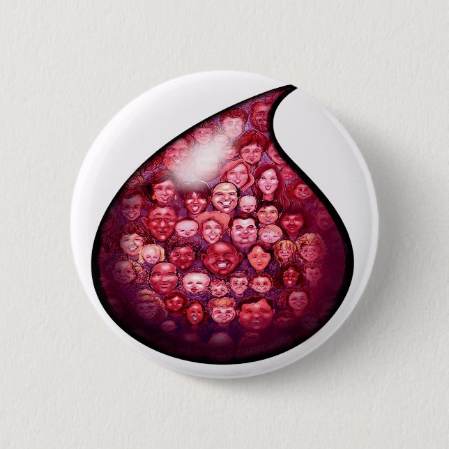Blood Drop 2 Inch Round Button (Front)