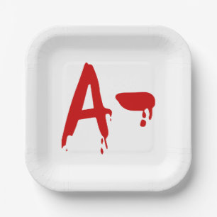 Blood Group A- Negative #Horror Hospital Paper Plate