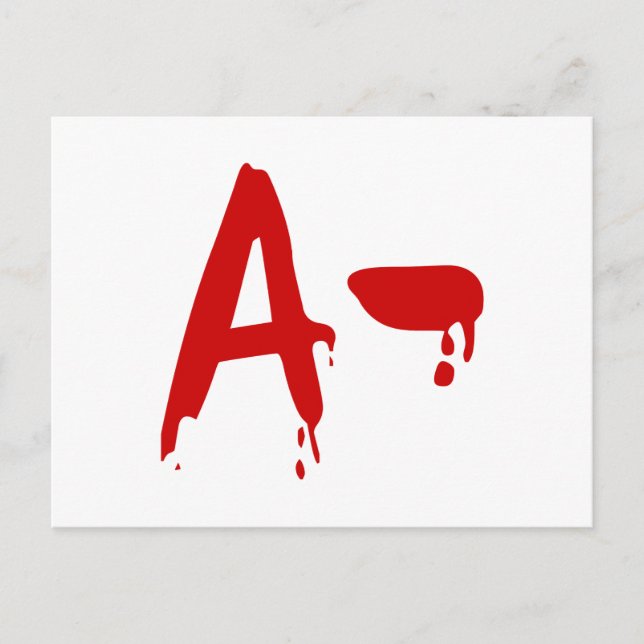 Blood Group A- Negative #Horror Hospital Postcard (Front)