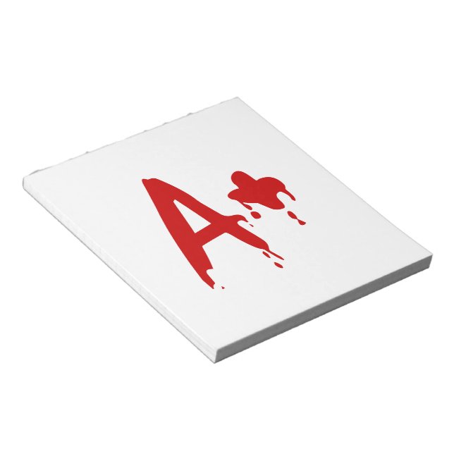 Blood Group A+ Positive #Horror Hospital Notepad (Angled)