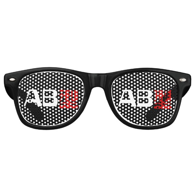 Blood Group AB Japanese Kanji Retro Sunglasses (Front)