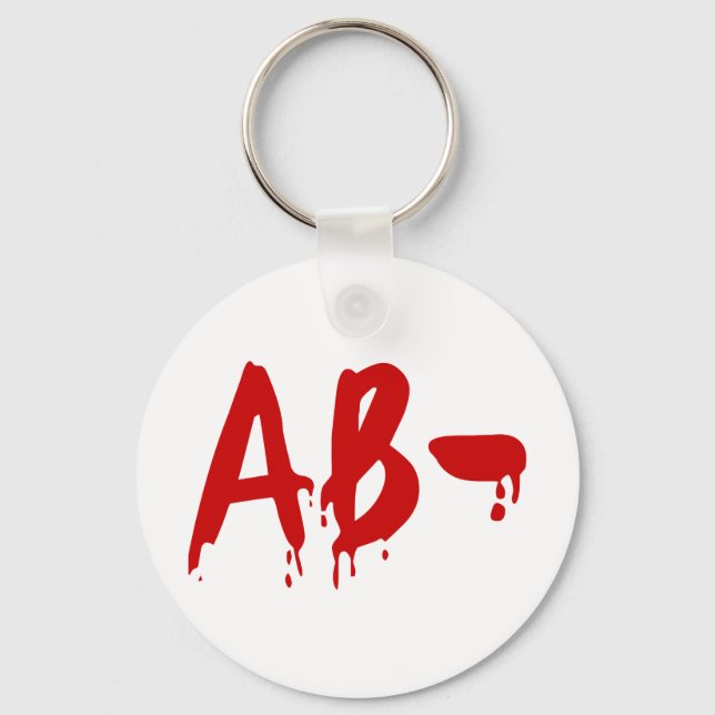 Blood Group AB- Negative #Horror Hospital Keychain (Front)