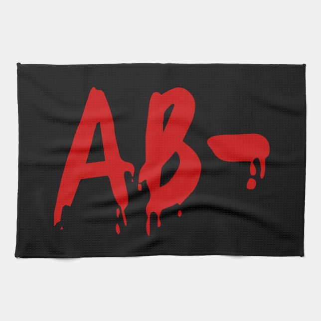Blood Group AB- Negative #Horror Hospital Kitchen Towel (Horizontal)