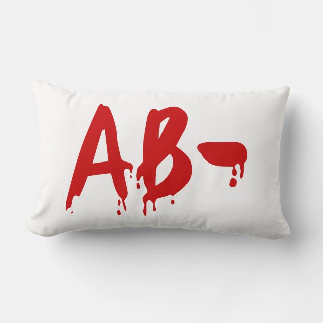 Blood Group AB- Negative #Horror Hospital Lumbar Pillow (Front)