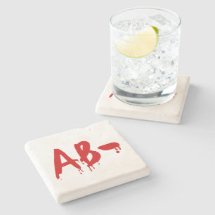 Blood Group AB- Negative #Horror Hospital Stone Coaster