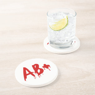 Blood Group AB+ Positive #Horror Hospital Coaster