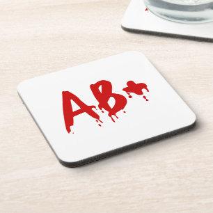 Blood Group AB+ Positive #Horror Hospital Coaster
