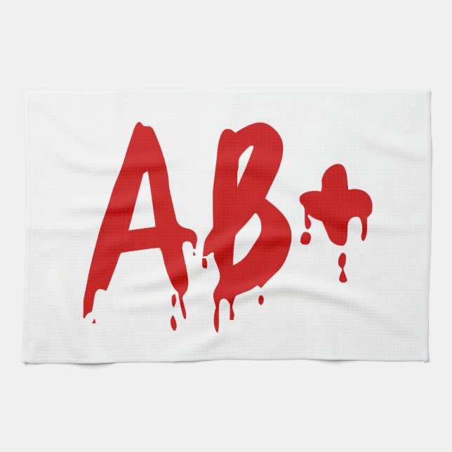 Blood Group AB+ Positive #Horror Hospital Kitchen Towel (Horizontal)