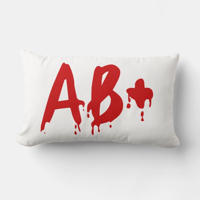 Blood Group AB+ Positive #Horror Hospital Lumbar Pillow (Front)