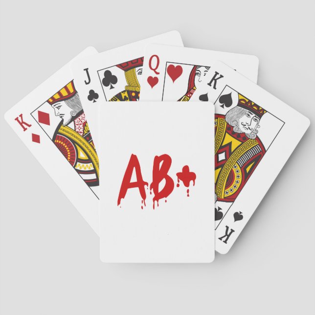 Blood Group AB+ Positive #Horror Hospital Playing Cards (Back)