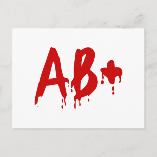 Blood Group AB+ Positive #Horror Hospital Postcard