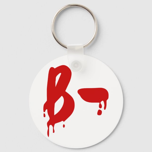 Blood Group B- Negative #Horror Hospital Keychain (Front)