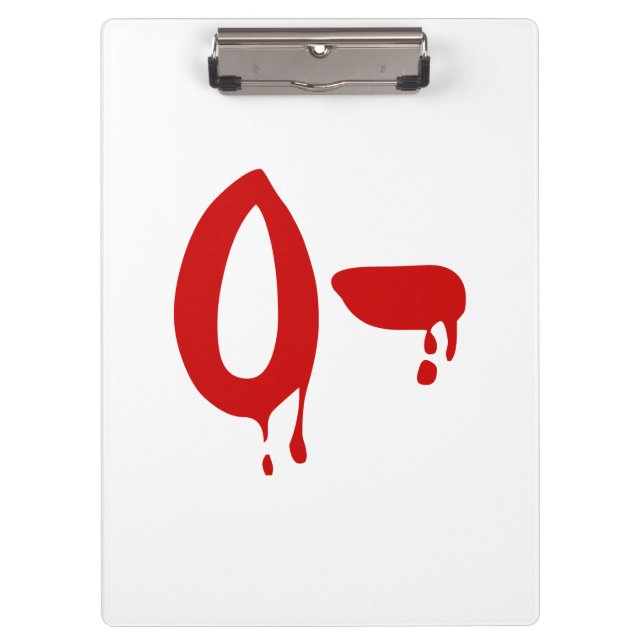 Blood Group O- Negative #Horror Hospital Clipboard (Front)